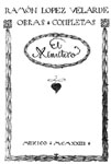 Portada de El minutero, México, Imprenta de Murguía, 1923 (Obras Completas)