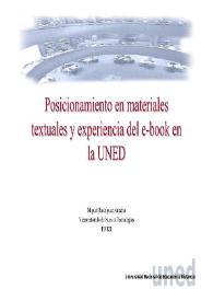 Posicionamiento en materiales textuales y experiencia del e-book en la UNED / de Miguel Rodríguez | Biblioteca Virtual Miguel de Cervantes