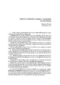 Nuevos enfoques sobre diacronía de sistemas / Bernard Pottier | Biblioteca Virtual Miguel de Cervantes