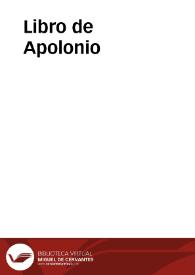 Libro de Apolonio | Biblioteca Virtual Miguel de Cervantes