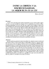 Entre la certeza y la discrecionalidad, la mejor ruta es la ley / Marco Zavala | Biblioteca Virtual Miguel de Cervantes