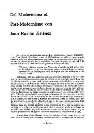 Del modernismo al post-modernismo con Juan Ramón Jiménez / Gilbert Azam | Biblioteca Virtual Miguel de Cervantes