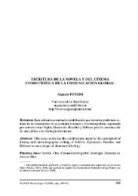 Escritura de la novela y del cinema como crítica de la comunicación global / Augusto Ponzio | Biblioteca Virtual Miguel de Cervantes