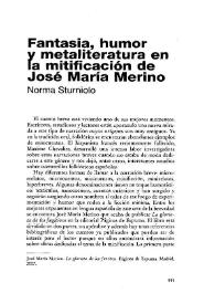 Fantasía, humor y metaliteratura en la mitificación de José María Merino / Norma Sturniolo | Biblioteca Virtual Miguel de Cervantes