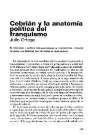 Cebrián y la anatomía política del franquismo / Julio Ortega | Biblioteca Virtual Miguel de Cervantes