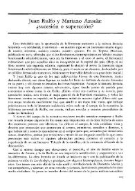 Juan Rulfo y Mariano Azuela: ¿sucesión o superación? / Manuel Durán | Biblioteca Virtual Miguel de Cervantes