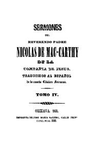 Sermones del reverendo padre Nicolas de Mac-Carthy. Tomo 4 | Biblioteca Virtual Miguel de Cervantes