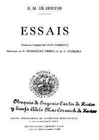 Essais / E.M. de Hostos; traduit de l'espagnol par Max Daireaux; prefaces de P. Henriquez Ureña, et A.S. Pedreira | Biblioteca Virtual Miguel de Cervantes