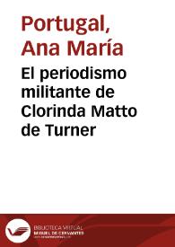 El periodismo militante de Clorinda Matto de Turner / Ana María Portugal | Biblioteca Virtual Miguel de Cervantes