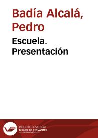 Escuela. Presentación / Carmen Navarro | Biblioteca Virtual Miguel de Cervantes