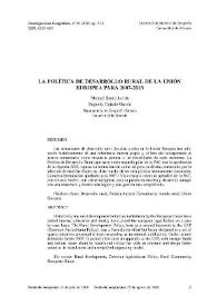 La política de desarrollo rural de la Unión Europea para 2007-2013 / Manuel Sáenz Lorite y Eugenio Cejudo García | Biblioteca Virtual Miguel de Cervantes