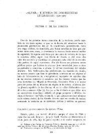 "Alfar": Historia de dos revistas literarias: 1920-1927 / por Víctor G.de la Concha | Biblioteca Virtual Miguel de Cervantes