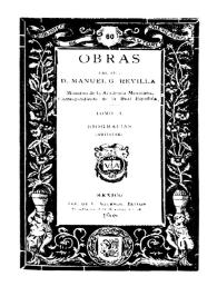 Obras del Lic. D. Manuel G. Revilla. Tomo I: Biografías (artistas) | Biblioteca Virtual Miguel de Cervantes