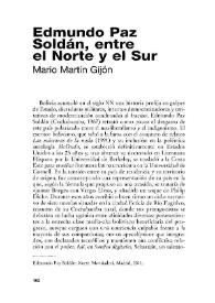 Edmundo Paz Soldán, entre el Norte y el Sur [Reseña] / Mario Martín Gijón | Biblioteca Virtual Miguel de Cervantes
