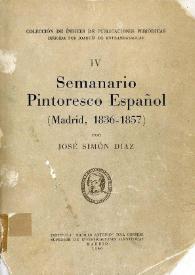 Semanario pintoresco español (Madrid, 1836-1857) / por José Simón Díaz | Biblioteca Virtual Miguel de Cervantes