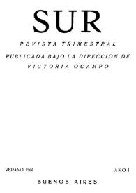 Sur : revista trimestral. Año I, verano 1931 | Biblioteca Virtual Miguel de Cervantes