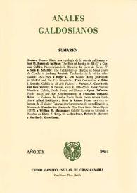 Anales galdosianos. Año XIX, 1984 | Biblioteca Virtual Miguel de Cervantes
