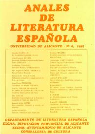 Anales de Literatura Española. Núm. 4, 1985 | Biblioteca Virtual Miguel de Cervantes