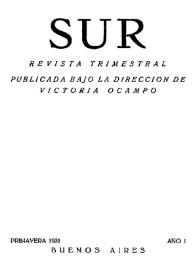 Sur : revista trimestral. Año I, primavera 1931 | Biblioteca Virtual Miguel de Cervantes