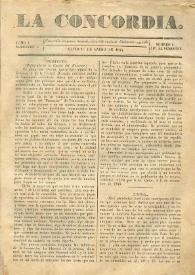 La Concordia. Tomo I, semestre I, núm. 1, 1 de enero de 1844 | Biblioteca Virtual Miguel de Cervantes