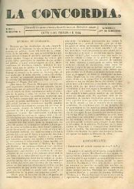 La Concordia. Tomo I, semestre I, núm. 7, 12 de febrero de 1844 | Biblioteca Virtual Miguel de Cervantes
