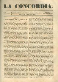 La Concordia. Tomo I, semestre I, núm. 8, 19 de febrero de 1844 | Biblioteca Virtual Miguel de Cervantes