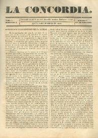 La Concordia. Tomo I, semestre I, núm. 9, 26 de febrero de 1844 | Biblioteca Virtual Miguel de Cervantes