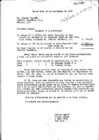 Carta de Carlos Esplá al Sr. Claude Terrein, de "Crédito Bursátil". Nueva York, 28 de noviembre de 1959 | Biblioteca Virtual Miguel de Cervantes