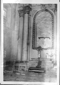 Fotografía del altar mayor de la Iglesia de Jesús, en México, cerca del cual estaban los restos mortales de Hernán Cortés | Biblioteca Virtual Miguel de Cervantes