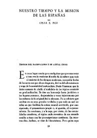 Nuestro tiempo y la misión de las Españas / por César E. Pico | Biblioteca Virtual Miguel de Cervantes