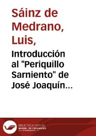 Introducción al "Periquillo Sarniento" de José Joaquín Fernández de Lizardi / Luis Sáinz de Medrano | Biblioteca Virtual Miguel de Cervantes