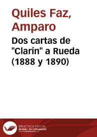 Dos cartas de "Clarín" a Rueda (1888 y 1890) / Amparo Quiles Faz | Biblioteca Virtual Miguel de Cervantes