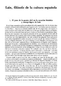 Laín, filósofo de la cultura española / José Abellán | Biblioteca Virtual Miguel de Cervantes