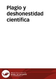 Plagio y deshonestidad científica | Biblioteca Virtual Miguel de Cervantes