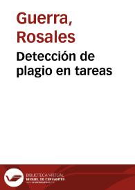Detección de plagio en tareas | Biblioteca Virtual Miguel de Cervantes
