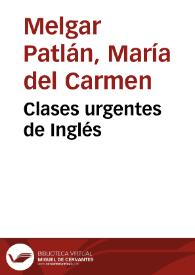 Clases urgentes de Inglés | Biblioteca Virtual Miguel de Cervantes