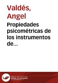 Propiedades psicométricas de los instrumentos de medición psico-educativos | Biblioteca Virtual Miguel de Cervantes