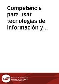 Competencia para usar tecnologías de información y comunicación con énfasis en el uso de la Wiki. | Biblioteca Virtual Miguel de Cervantes