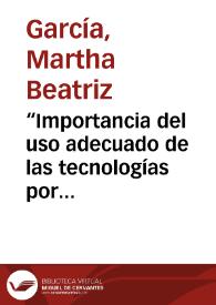 “Importancia del uso adecuado de las tecnologías por medio  de la  economía.”. | Biblioteca Virtual Miguel de Cervantes