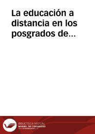 La educación a distancia en los posgrados de educación: Perspectivas de alumnos y egresados. | Biblioteca Virtual Miguel de Cervantes