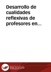 Desarrollo de cualidades reflexivas de profesores en formación inicial a través de portafolios electrónicos | Biblioteca Virtual Miguel de Cervantes