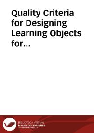 Quality Criteria for Designing Learning Objects for English Language Teachers | Biblioteca Virtual Miguel de Cervantes