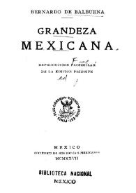Grandeza mexicana / Bernardo de Balbuena | Biblioteca Virtual Miguel de Cervantes