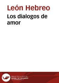 Los dialogos de amor | Biblioteca Virtual Miguel de Cervantes