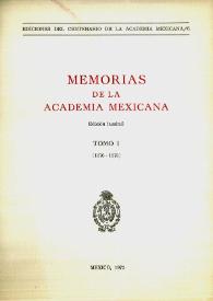 Memorias de la Academia Mexicana de la Lengua. Tomo 1 [1876-1878] | Biblioteca Virtual Miguel de Cervantes