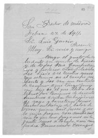 [Carta de Juan Durán a Luis A. García. San Pedro de Madera (Chihuahua), 27 de febrero de 1911] | Biblioteca Virtual Miguel de Cervantes