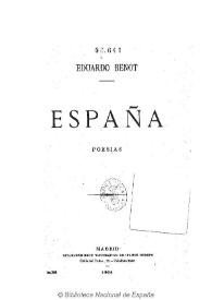 España. Poesías / Eduardo Benot | Biblioteca Virtual Miguel de Cervantes