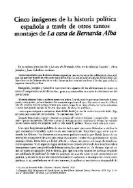 Cinco imágenes de la historia política española a través de otros tantos montajes de "La casa de Bernarda Alba" / José Monleón | Biblioteca Virtual Miguel de Cervantes