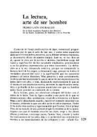 La lectura, arte de ser hombre / Pedro Laín Entralgo | Biblioteca Virtual Miguel de Cervantes