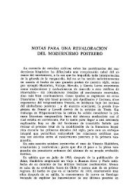 Notas para una revaloración del modernismo postrero  / René de Costa | Biblioteca Virtual Miguel de Cervantes